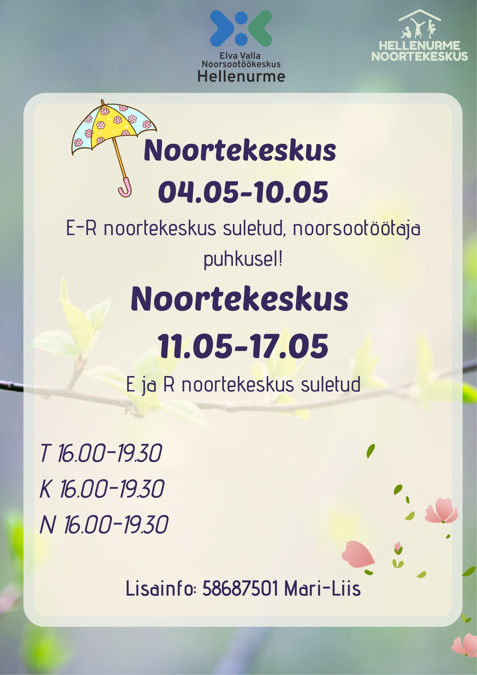 Noortekeskus Hellenurme aprill 5