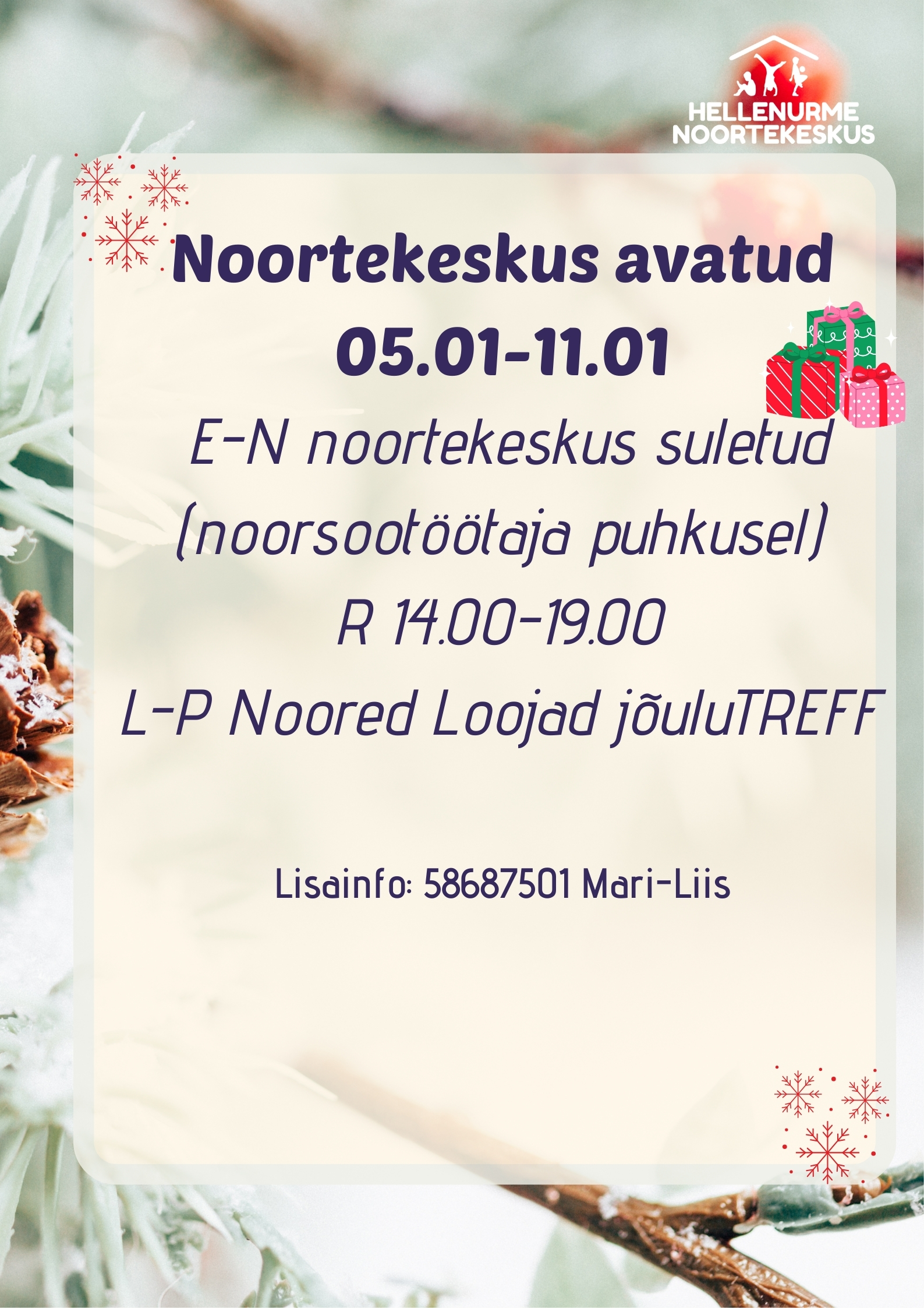 Noortekeskus Hellenurme jaanuar 10