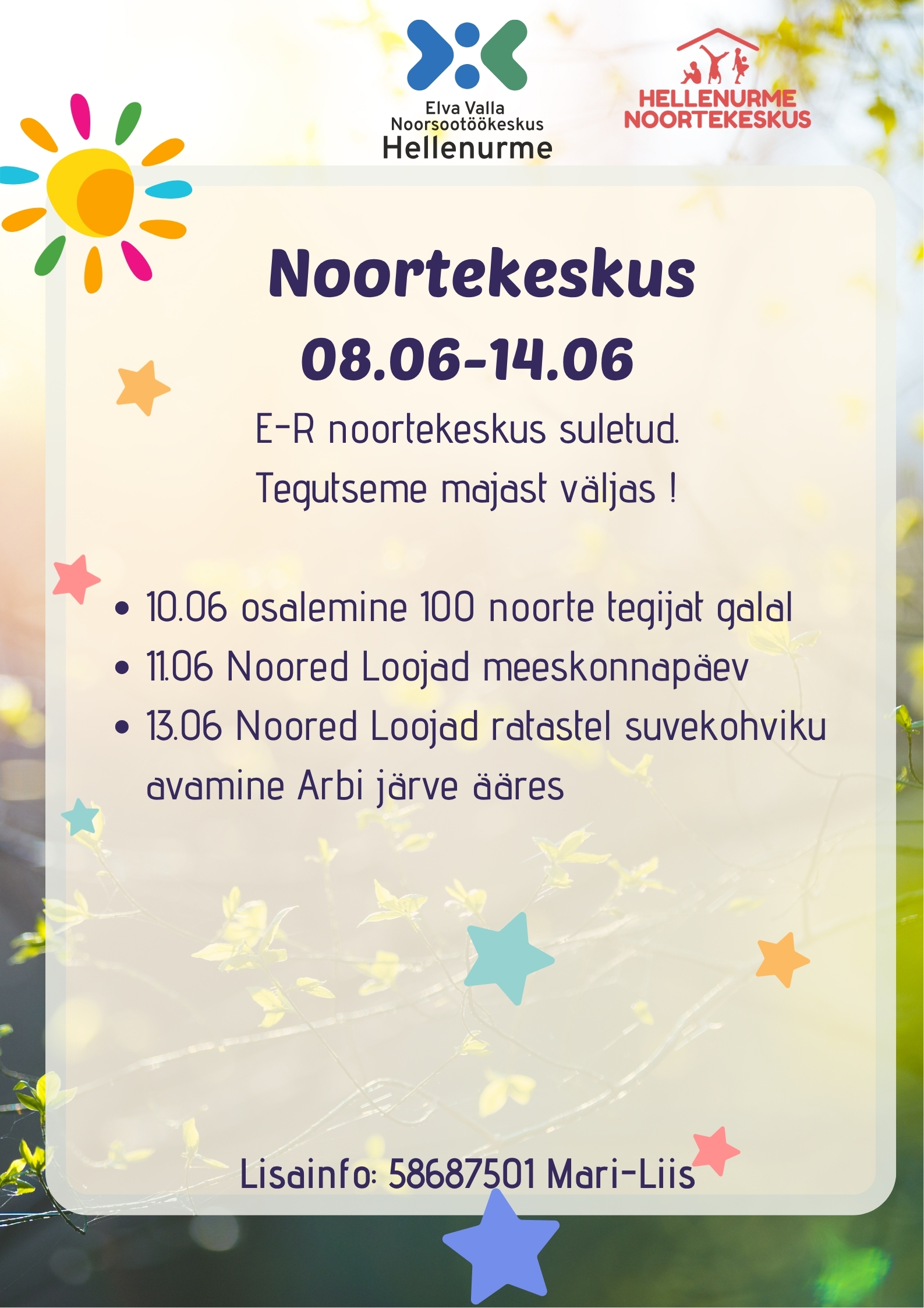 Noortekeskus Hellenurme juuni 2