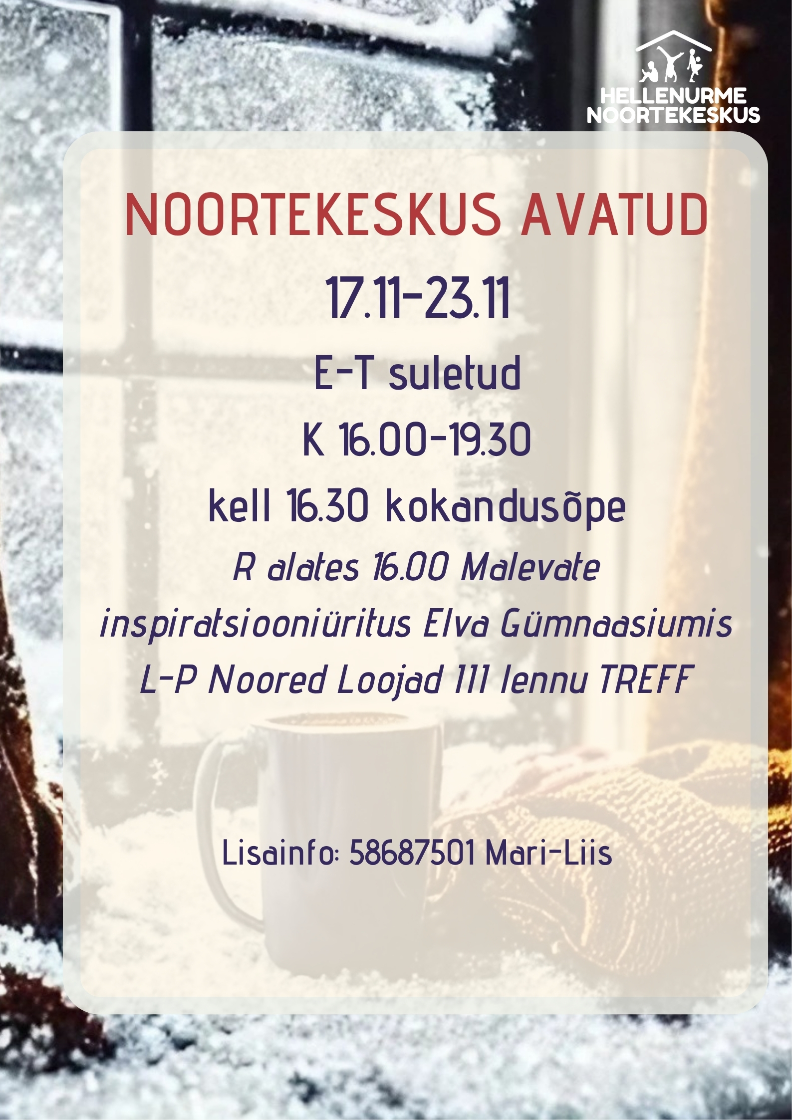 Noortekeskus Hellenurme november 12