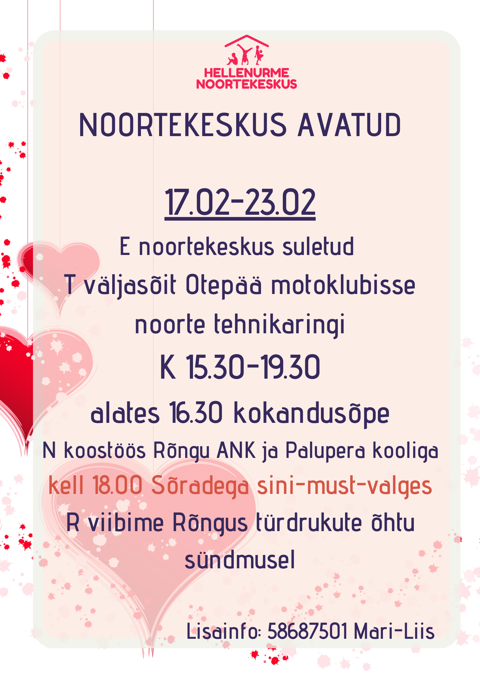 Noortekeskus Hellenurme veebruar 3