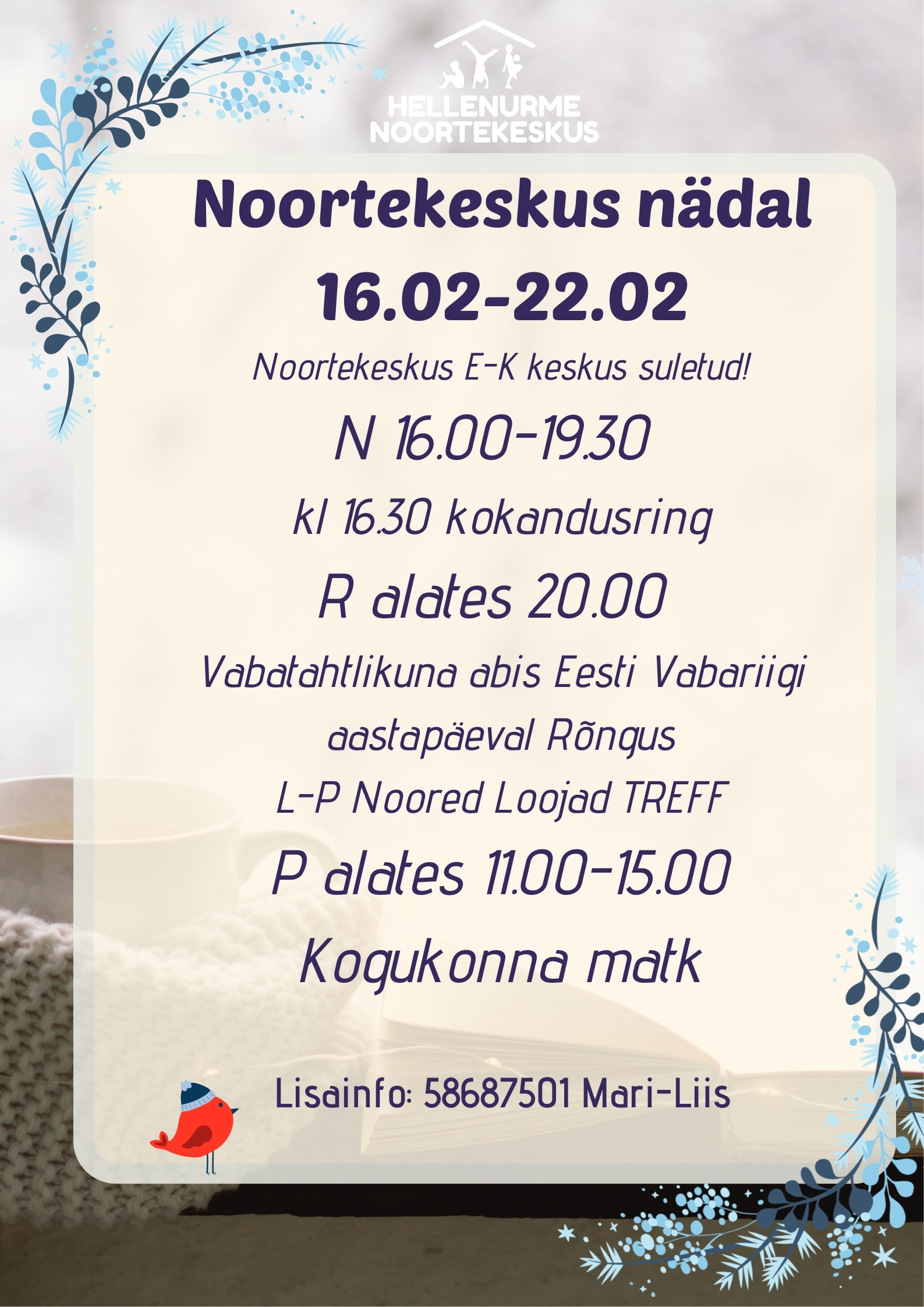 Noortekeskus Hellenurme veebruar 8